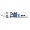 PENTEL Marqueur peinture pointe en fibre biseautée large corps métal coloris blanc WHITE 100WL - Blanc