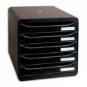 Module de classement Exacompta - Classement 5 tiroirs Big Box Plus noir 34,7x27,8x27,1 cm