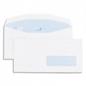 Enveloppe blanche GPV Boite 1000 mise sous pli automatique 80g format DL2 (114x229) fenêtre 35x100