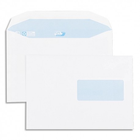 Enveloppe blanche GPV Boite 1000 mise sous pli automatique 80g format C5 (162x229) fenêtre 45x100