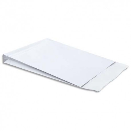 Enveloppe blanche - B/250 pochettes velin blanc format C4 120g 3 soufflets 3cm GPV