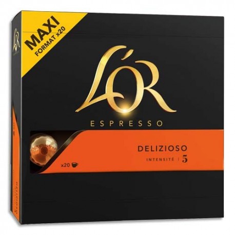 L OR Boîte de 20 dosettes de 104g de café moulu Espresso Delizioso n4