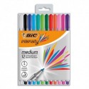 BIC Pack rigide de 12 stylos feutre Intensity pointe moyenne 1,0mm. Coloris assortis.
