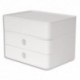 HAN Boite rangement SMART-BOX ALLISON 2 tiroirs + 1 boîte à ustensiles Dim (lxhxp) : 26x19x19,5cm Blanc