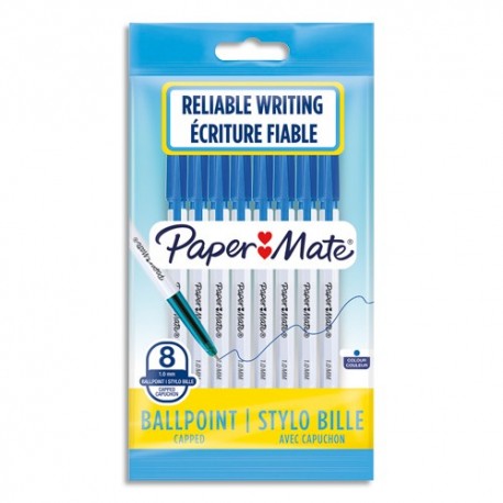 Paper Mate stylo bille InkJoy 100 avec capuchon, blister de 4