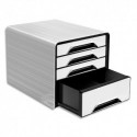 CEP Module de classement SMOOVE Blanc/Noir, 3 tiroirs standard + 1 tiroir maxi, L36 x H27,1 x P28,8 cm
