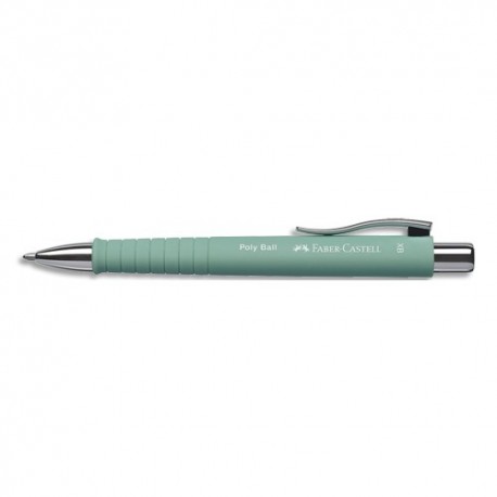 FABER CASTELL Stylo-bille POLY BALL rechargeable. Ecriture extra large, encre Bleue. Corps Vert menthe