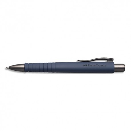 FABER CASTELL Stylo-bille POLY BALL rechargeable. Ecriture extra large, encre Bleue. Corps Bleu marine