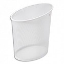 ALBA Corbeille à papier en métal Mesh Blanc 18 litres - Dimensions : L35,5 x H39 x P20 cm