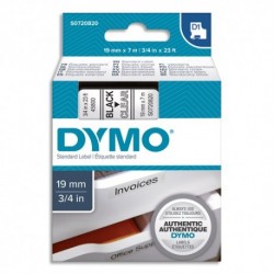 DYMO Cassette D1 (45800) ruban impression noir sur fond transparent 19mmx7m pour étiqueteuse Dymo