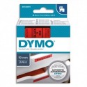 DYMO Cassette D1 (45807) ruban impression noir sur fond rouge 19mmx7m pour étiqueteuse Dymo