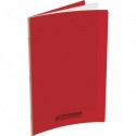 CONQUERANT 9 Cahier piqûre classique, agrafé, 24 x 32 cm, 140 pages, 90g, séyès, couverture polypro Rouge