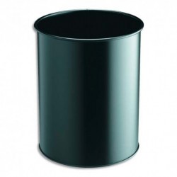 Corbeille à papier DURABLE - Corbeille Confort métal 15 litres noir Diamètre 31,5 x H 26 cm
