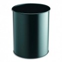 Corbeille à papier DURABLE - Corbeille Confort métal 15 litres noir Diamètre 31,5 x H 26 cm - Noir