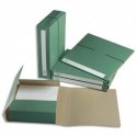 Archivage EXTENDOS - Dossier pour archivage à 3 rabats , dos de 6 cm, en carton vert, fermeture par élastique