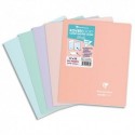 CLAIREFONTAINE Cahier Koverbook BLUSH piqué PP bicolore opaque 17x22cm 96p séyès coloris assortis.