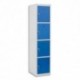 MT INTERNATIONAL Vestiaire démontable élément Départ 4 cases en acier Gris Bleu, L40 x H180 x P50 cm