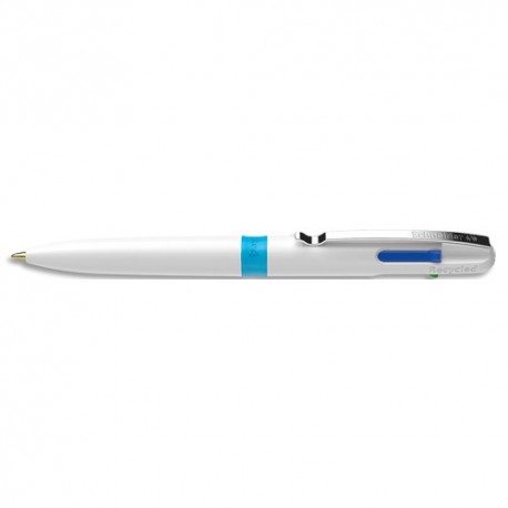 SCHNEIDER Stylo 4 couleurs, rechargeable corps blanc