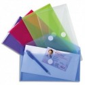 EXACOMPTA Sachet de 5 pochettes-enveloppes velcro DL en polypropylène 2/10e. Coloris assortis - Assortis