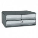 CEP Module MoovUp Secure 2 petits tiroirs + 1 grand tiroir. Caisson Gris Foncé et tiroirs gris clair