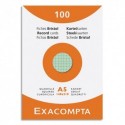 EXACOMPTA Etui de 100 fiches bristol non perforées 148x210mm (A5) quadrillées 5x5 assortis