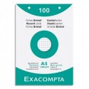 EXACOMPTA Etui de 100 fiches bristol perforées 148x210mm (A5) 5x5 Blanc