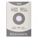 EXACOMPTA Etui de 100 fiches bristol non perforées 210x297mm (A4) quadrillées 5x5 Blanc