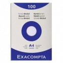 EXACOMPTA Etui de 100 fiches bristol non perforées 210x297mm (A4) unies Blanc