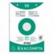 EXACOMPTA Sachet de 50 fiches bristol (sous-film) perforées 148x210mm (A5) quadrillées 5x5 Blanc