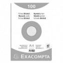 EXACOMPTA Sachet de 100 fiches bristol (sous-film) non perforées 210x297mm (A4) quadrillées 5x5 Blanc