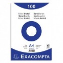 EXACOMPTA Sachet de 100 fiches bristol (sous-film) non perforées 210x297mm (A4) unies Blanc