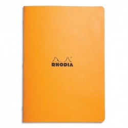 RHODIA Cahier piqûre 96 pages 5x5 format 21x29,7cm. Coloris orange