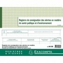 EXACOMPTA Registre piqûre de consignation des alertes santé publique et environnement. Format 24x32cm 20p