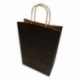 BONG Boite 250 sacs poignées torsadées kraft naturel 100%, format 184 x 240 x 80 cm, Couleur Noir