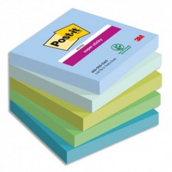 POST-IT® Z-Notes Super Sticky Soulful. 76 x 76 mm.Lot de 6 blocs de 90 F.  Ass : rose, bleu et vert. - Direct Papeterie.com