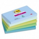 POST-IT® Notes Super Sticky Oasis. 76x127mm. Lot de 5 Blocs de 90 feuilles. Ass : bleu et vert.
