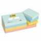 POST-IT® Notes Beachside 38 x 51 mm. Lot de 12 blocs, 100 F. Ass : vert, bleu, jaune, orange, rose.