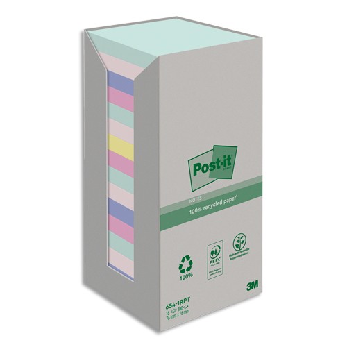 POST-IT® Notes Super Sticky Playful 76 x 127 mm. 6 blocs, 90F. Ass
