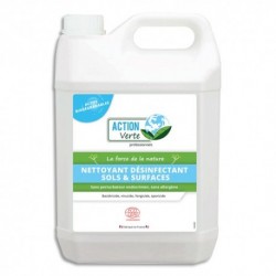ACTION VERTE Bidon de 5L nettoyant désinfectant sols et surface Ecocert
