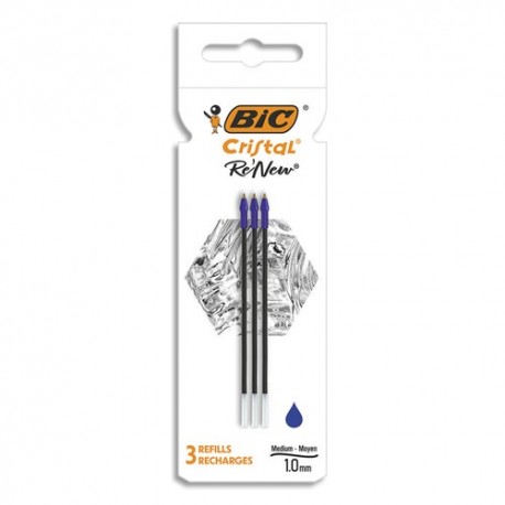 BIC 4 Couleurs - Recharges pour Stylo-Bille - Pointe Moyenne (1,0 mm) –  Encre Bleue, Blister de 2 : : Fournitures de bureau