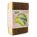 PRODIFA Lot de 2 éponges grattantes écologiques surfaces délicates, tampon marron 100% recyclable