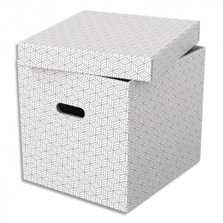 ESSELTE Lot de 3 boîtes rangement Home cube carton + couvercle