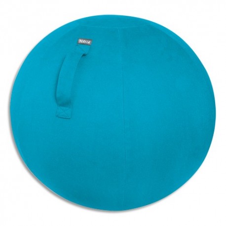 LEITZ Ballon d'assise Ergo Cosy, housse textile, poignée de transport, pompe à air. Coloris bleu
