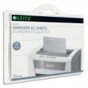 LEITZ Pack de 12 feuilles pré-lubrifiées pour destructeurs de documents