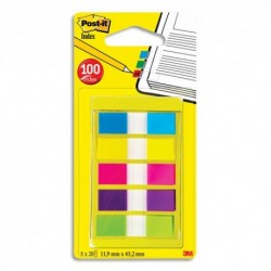 POST-IT Set de 5 cartes de 20 index étroit neutre coloris assortis classiques 683