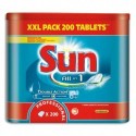 SUN PROFESSIONAL Boite de 200 tablettes pour lave vaisselle tout en un maxi pack