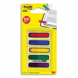 POST-IT Set de 5 cartes de 20 index étroit flèche coloris assortis classique 684
