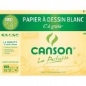 Papier dessin CANSON pochette de 12 feuilles dessin blanc format 24x32cm 180 grammes