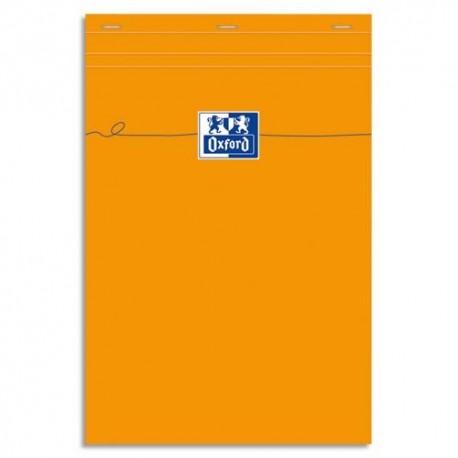 OXFORD Bloc de direction agrafé en tête 160 pages 80g unies 21x29,7 Couverture orange