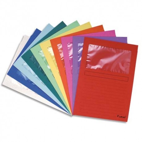 EXACOMPTA Paquet de 25 pochettes coins en carte 120g avec fenêtre